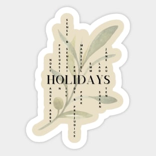 SUMMER HOLIDAYS - Jane Austen novels design Sticker